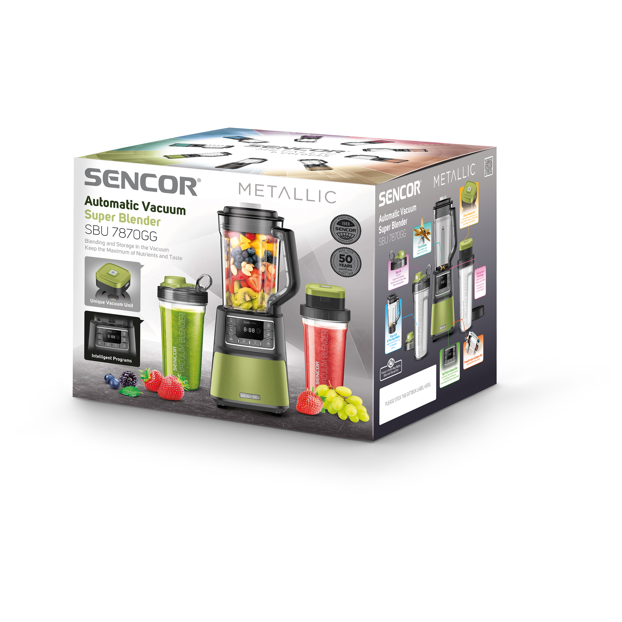 Sencor Super Frullatore Sottovuoto Automatico - Blender Professionale 1500W  Multifunzione con Tecnologia Nutri Smart, Miscelazione Multicyclone con 8  Lame - per Smoothies, Zuppe, Noci & Altro : : Casa e cucina