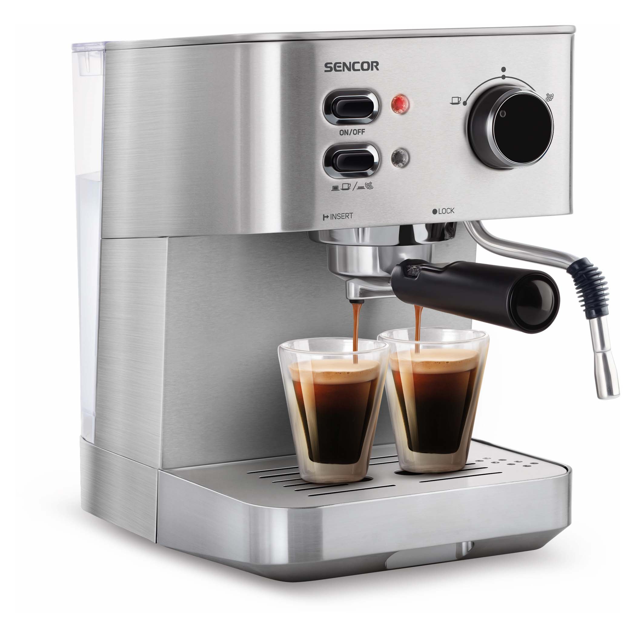 Macchina per Caffe Espresso e Cappuccino con 4 filtri per caffe